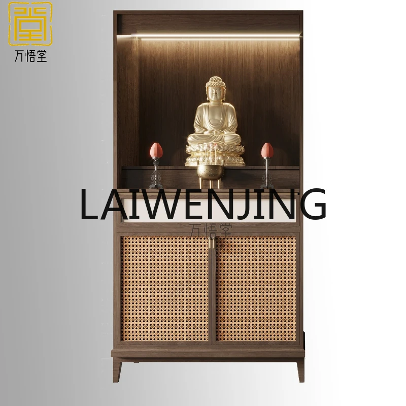 

RWJ Shrine Buddha Shrine Home Modern Rattan Guanyin God of Wealth Cabinet Worship