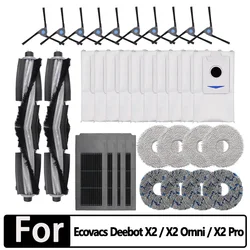 Ecovacs Debot X2 / X2 Omni / X2 Pro artı aksesuarları toz torbası paspas rulo ana yan fırça kapak Hepa filtre robot yedek parça