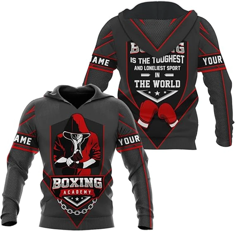 Muay Thai Graphic Hoodie Men Clothing 3D Boxing KO Print Sportwear New In Hoodies Women Harajuku Fashion Y2k Pullover Sweatshirt