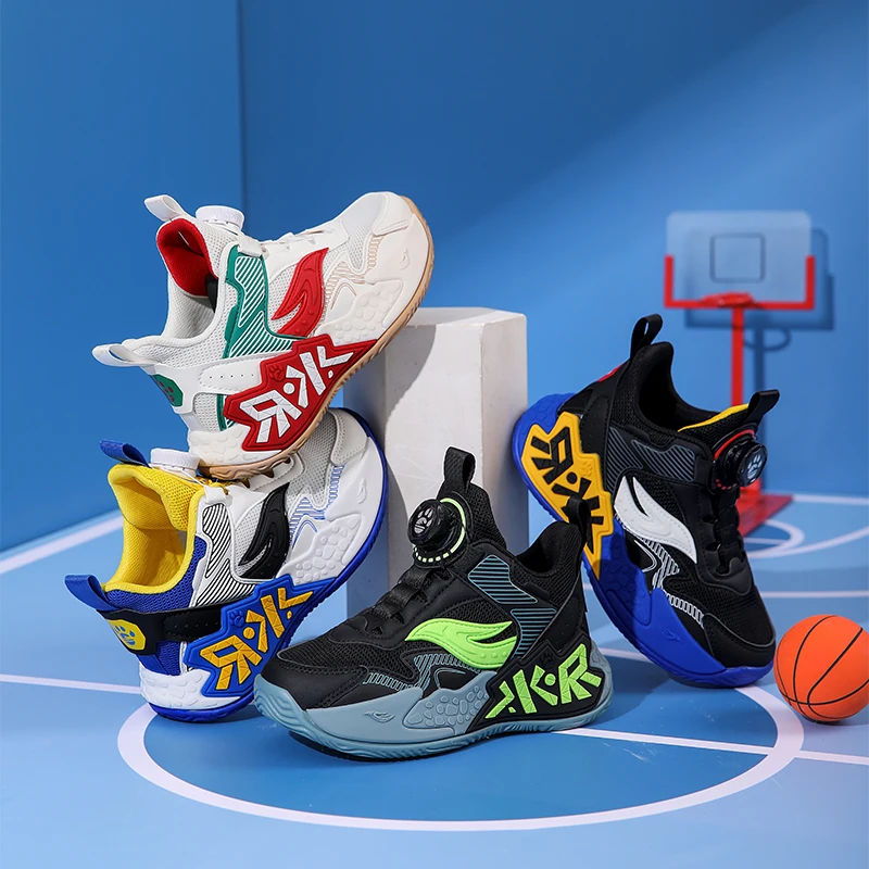 

Children‘s Basketball Sneakers Kids Breathable Mesh Athletic Shoes Non-slip Boys Girls Casual Shoes Outdoor Lace-up Running Shoe