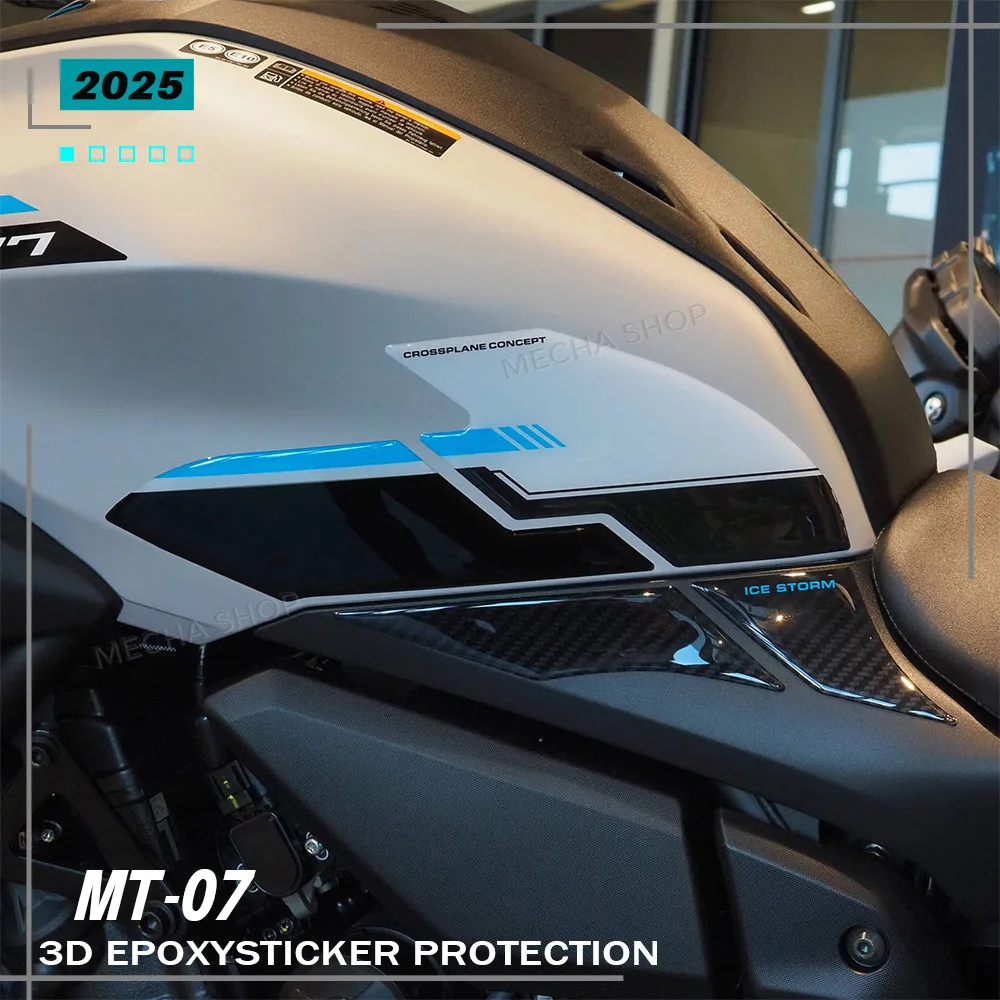 

For MT-07 2025 Fuel Tank Traction Pad Decal Motorcycle Accessories MT 07 Tank Pad Protection 3D Resin Sticker