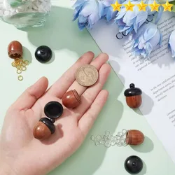 【Hot sales】Ebony acorns can be unscrewed. Hazelnut DIY jewelry pendant, key chain, car decoration, solid wood medicine box