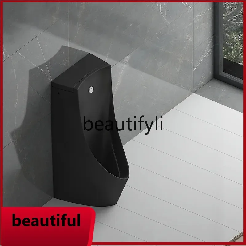 

F156 Black urinal integrated induction vertical urinal, hotel public, floor toilet