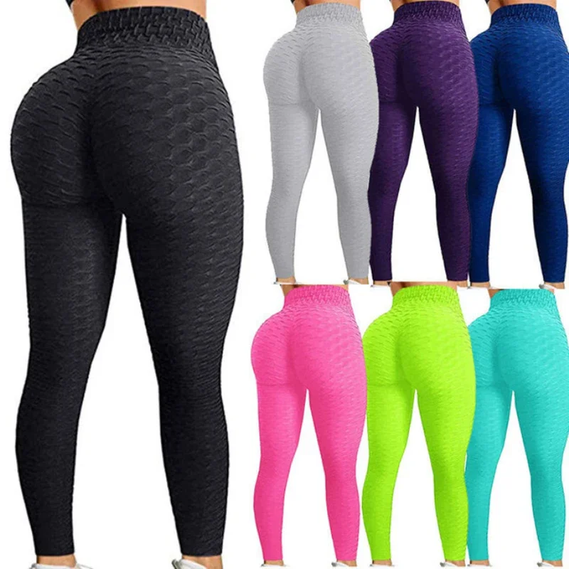 

Women's Yoga Pants Long Ninth Capris High Waist Butt Lifting Sports Leggings Solid Color 6 Sizes for Training Running Fitness