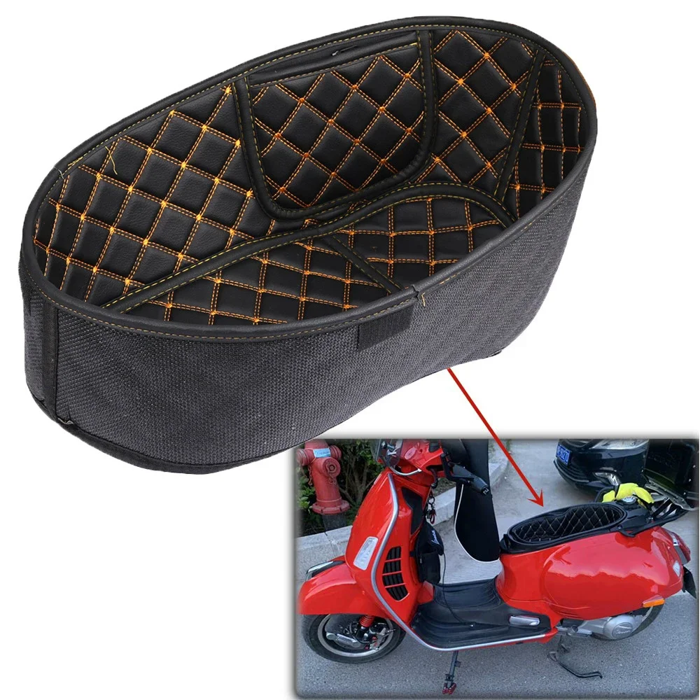

1Pc PU Motorcycle Seat Cover Scooter Seat Inner Pad Protector for Vespa GTS300 with Self-adhesive Sticker Motorcycles Parts