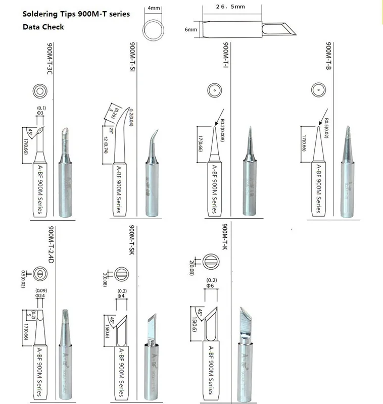 10 шт. 900M-T жала для паяльника серебро