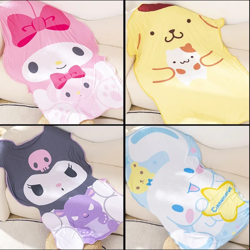 Sanrio cartoon style summer ice silk blanket Kuromi  air conditioning blanket nap blanket single cover  thin summer cool quilt