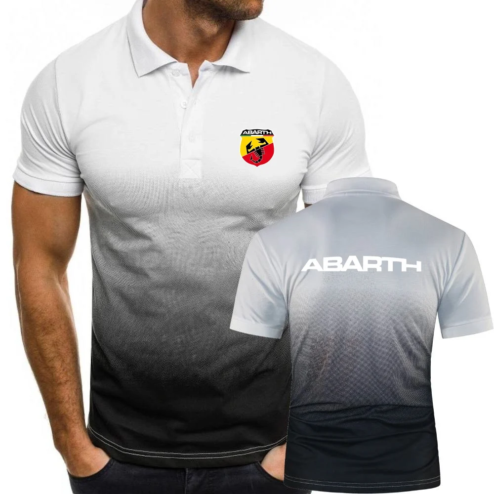 Abarth Scorpion Logo Lapel Men\'s Polo Shirts Classic TShirts Military Style Fitness Sport Jersey Youth Hip Hop Tees Topshirt