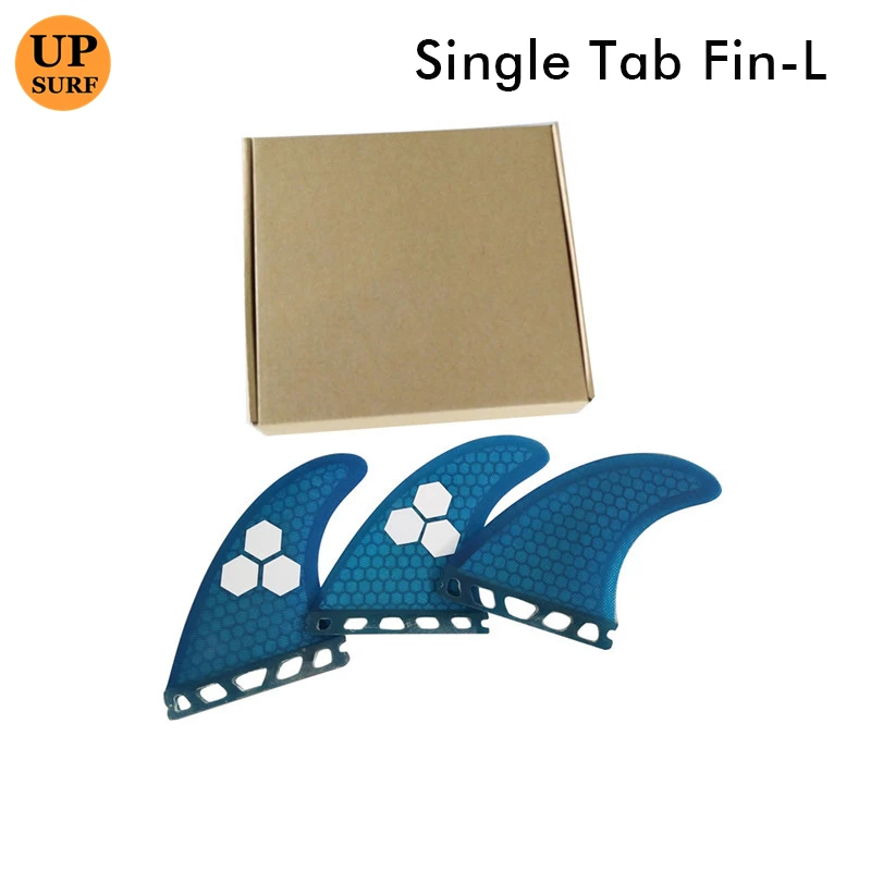 Surfboard Single Tabs L Fiberglass Honycomb Fin Blue Color 3 pcs/set Stand Up Paddle Board Accessories