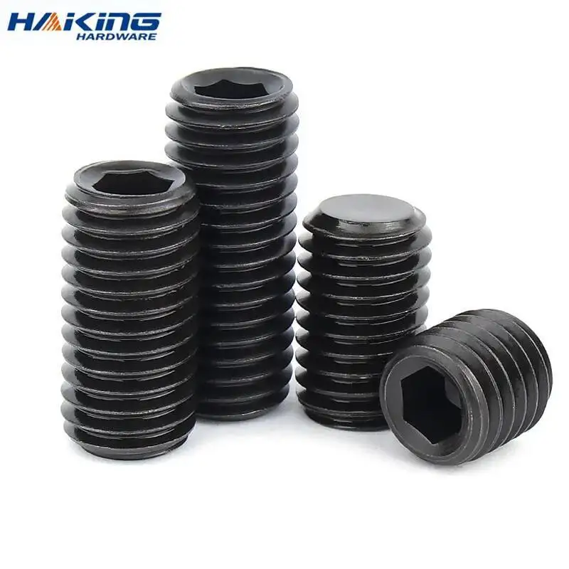 10pcs/lot Headless Cup Point Set Screw M2 M2.5 M3 M4 M5 M6 M8 M10 Carbon Steel Hex Socket Set Screw Hardness 12.9 GRADE