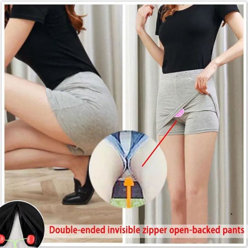 Outdoor Open Crotch Sex Pants, Exotic Hotpants Women Skirt Summer Shorts Peach Hip Yoga Mini Skirts Y2k Couple Casual Streetwear