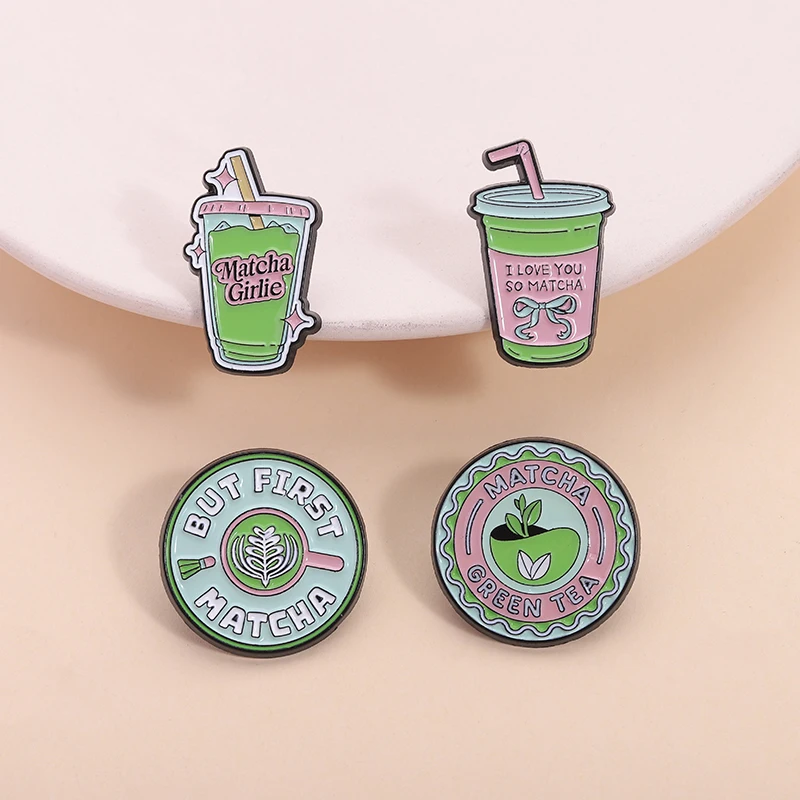 الكرتون جرعة السعادة المينا دبوس ماتشا بناتي شبح القهوة هالوين شرب سحق الصودا عصير بروش شارة التلبيب مجوهرات هدايا #3