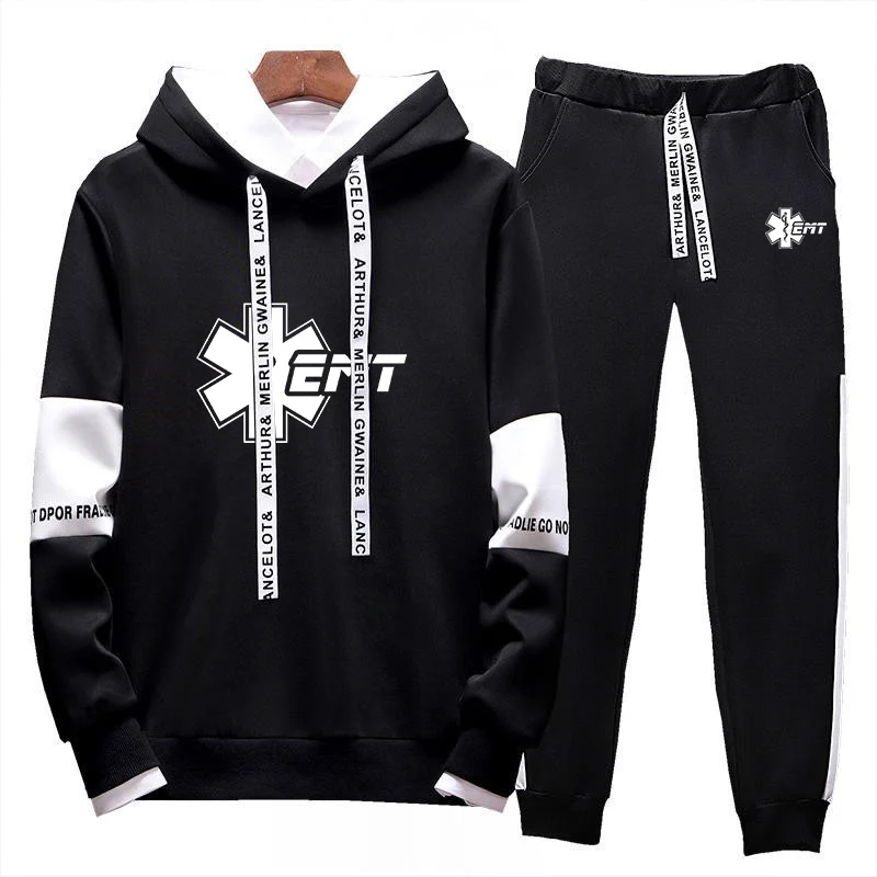 

EMT Paramedic Emergency Medical 2023 Men's New Tracksuits Fashion Sportswears Casual Hoodies Tops Pants Sports Two Pieces Suits