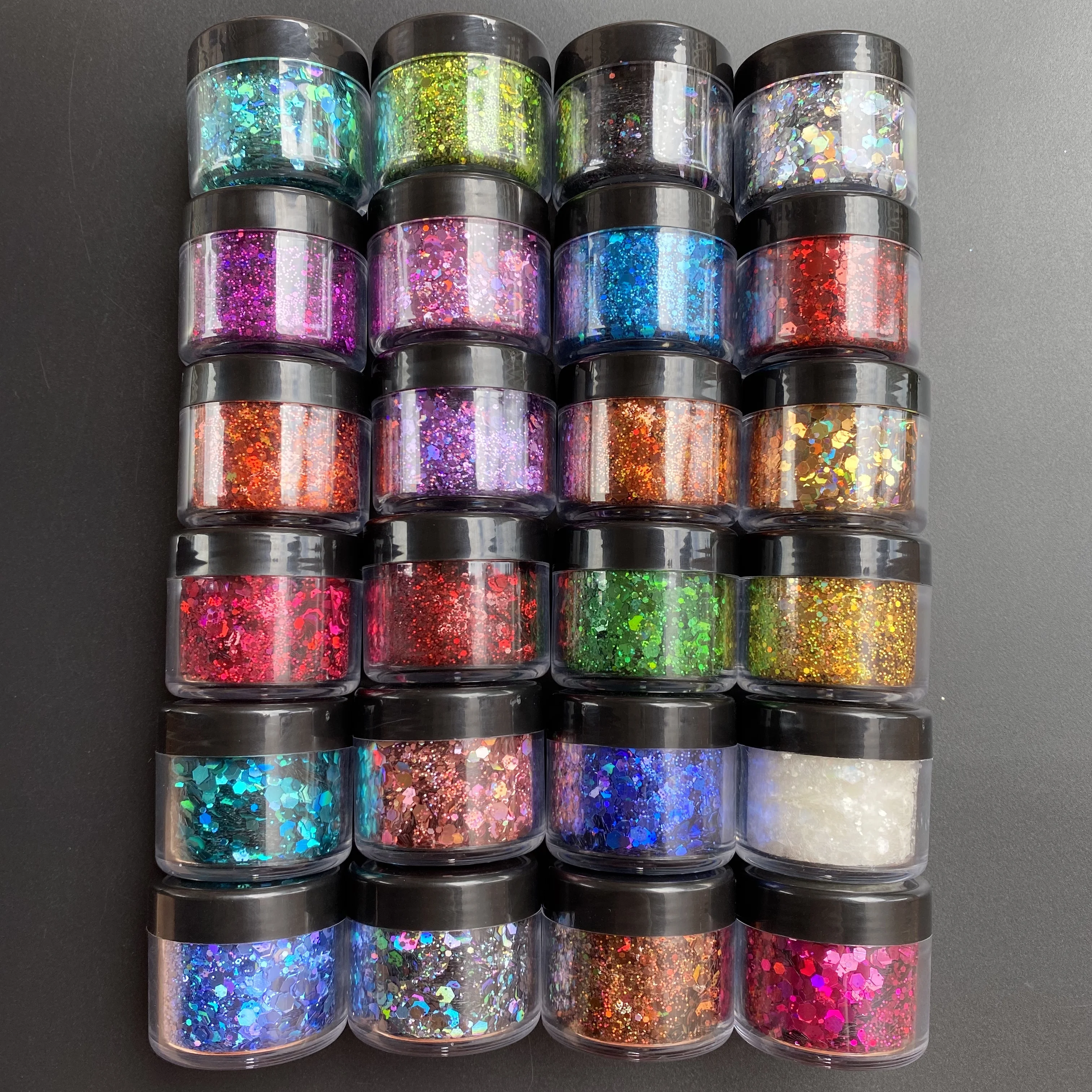 15g/Jar Wholesale Price Nail Glitter Sequins Holographic Chunky Silver Blue Black Resin Glitter Flakes for Crafts