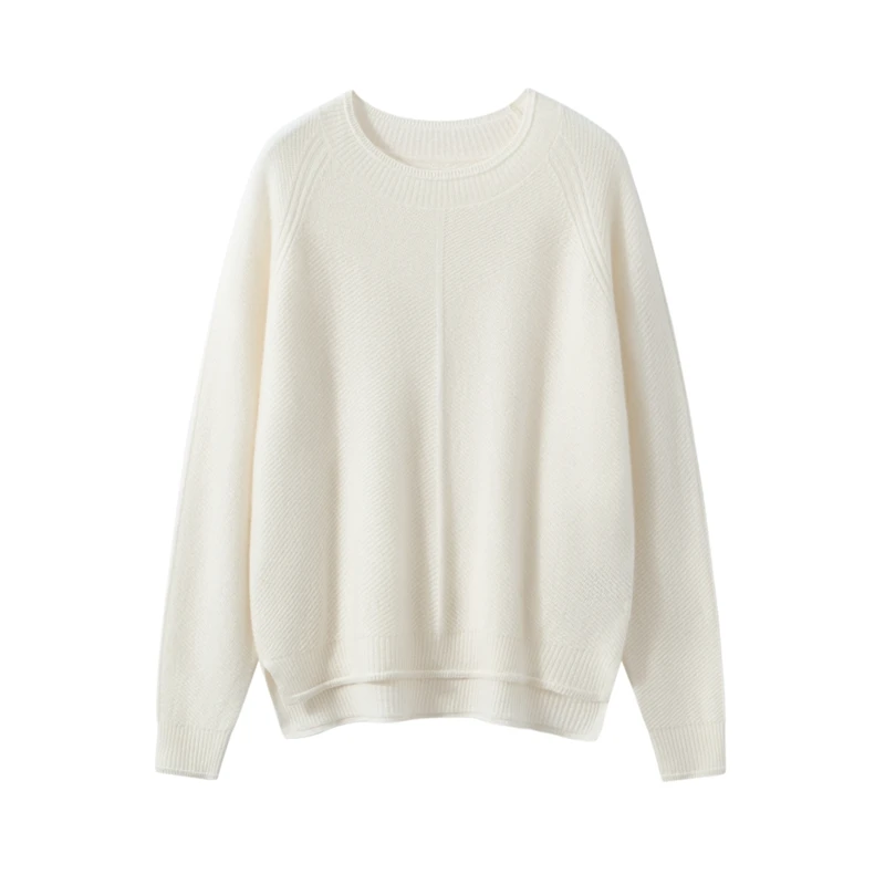 الفاخرة المرأة 100% الكشمير س الرقبة الأساسية طويلة الأكمام البلوز الخريف الشتاء سترة غير رسمية كسول بسيط الراحة محبوك #2