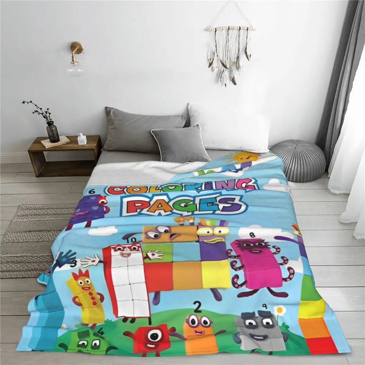 N-Numberblocks-s Cartoon Blankets Flannel Summer Air Conditioning Anime Multi-function Warm Throw Blanket for Sofa Bedspreads