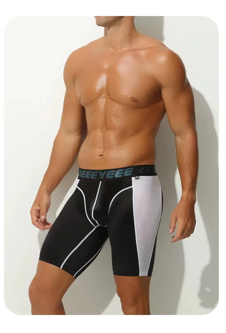 

Men's Underwear boxer ultra-thin ice silk low waisted youth Mesh transparent traceles Sport pants
