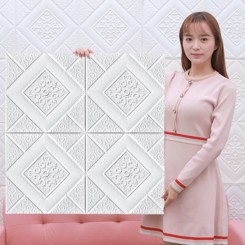 

3D brick 70 * 70cm ceiling wallpaper decoration waterproof and moisture-proof wall sticker foam wallpaper self-adhesive home