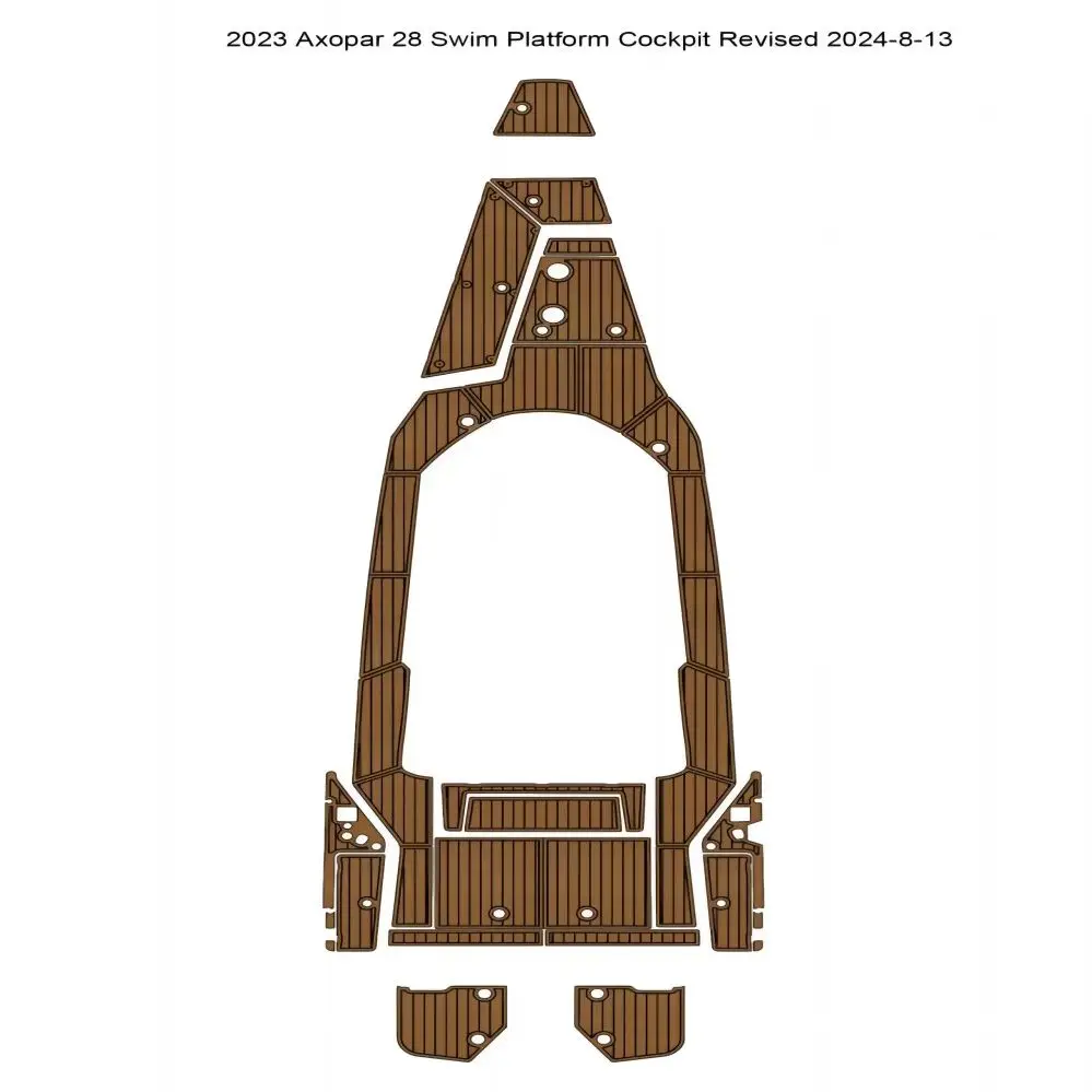 

2023 Axopar 28 Swim Platform Cockpit Pad Boat EVA Foam Faux Teak Deck Floor Mat SeaDek Gatorstep Style Self Adhesive xh16