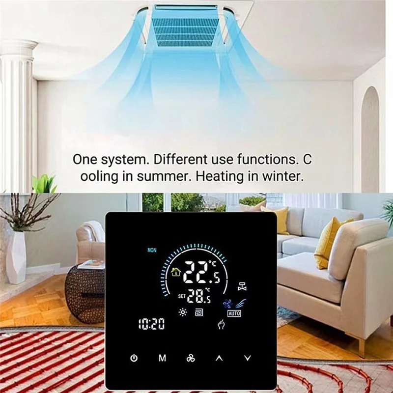 ABGE-Wifi تمكين منظم الحرارة الذكي التحكم عن بعد للبرمجة التدفئة التبريد متحكم في درجة الحرارة لنظام أرضية المكتب المنزلي