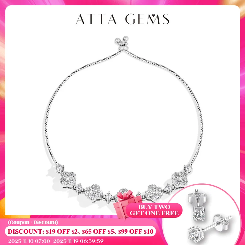 

ATTAGEMS звезды дизайн муассанитовые браслеты для женщин S925 стерлингового серебра регулируемая 24 см коробка-цепочка счастливые подарки на день рождения ювелирные изделия