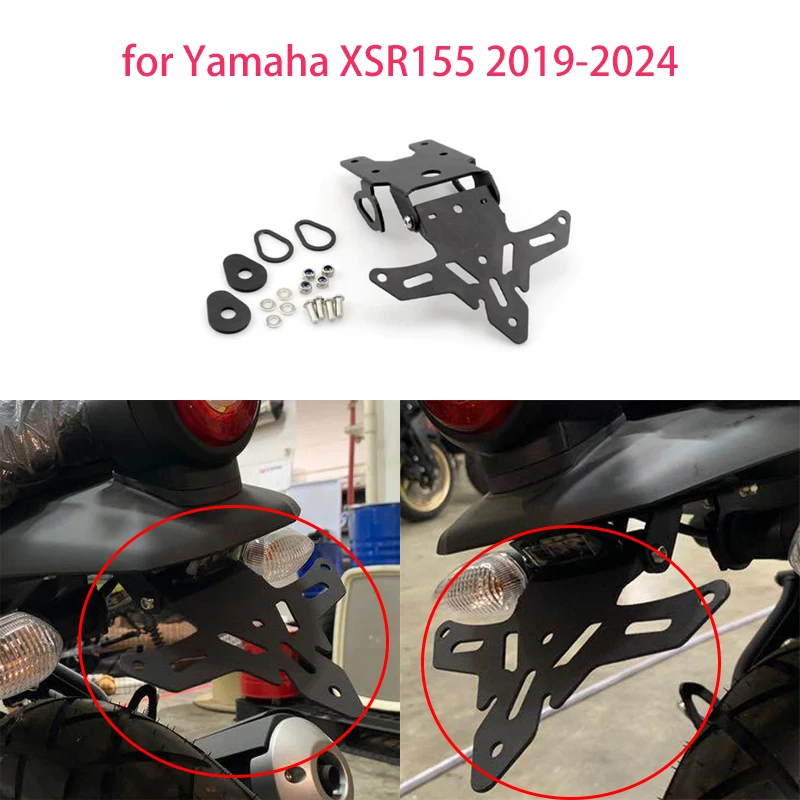 

Motorcycle License Plate Stay Holder General Purpose Motorcycle Accessories for Yamaha XSR155 2019-2024 warning function