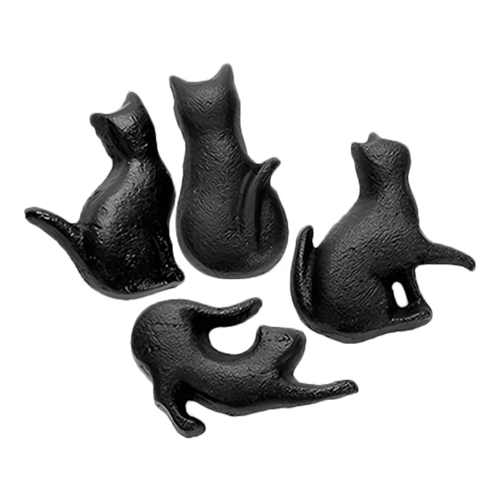 4Pcs Vintage Style Cabinet Door Knobs Small Cat Design Dresser Pulls Smooth Furniture Handles Decorative Drawer Knobs