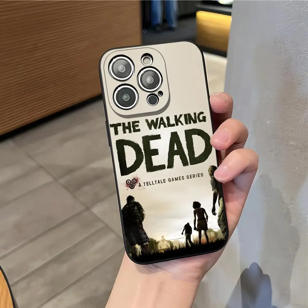 حافظة لهاتف آيفون 17 Air 16 E Pro Max 15 14 13 Mini 12 Pro 11 XS Max 7 8 Plus غلاف ناعم أسود اللون من Game The Walking Dead #5