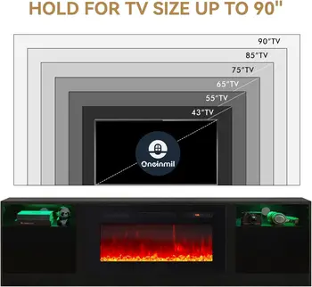 Fireplace LED TV Stand 11