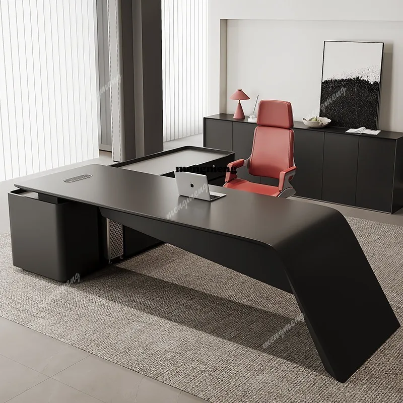 Painted boss table, high-end simple atmosphere desk, light luxury president table, high-end tables and chairs