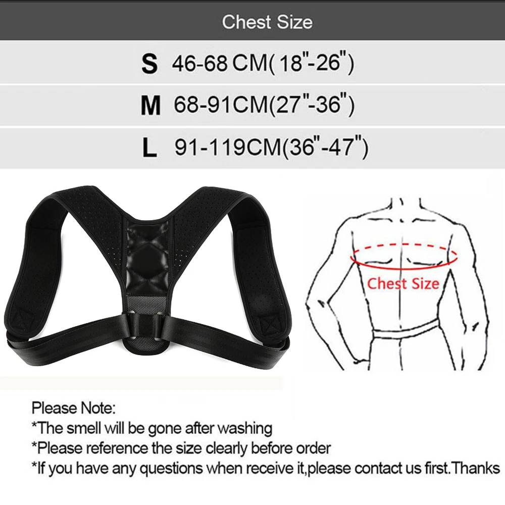 TopRunn Adjustable Posture Corrector Preventing Humpback Protection Spine Pain Relief Correction Belt Women Men Back Support