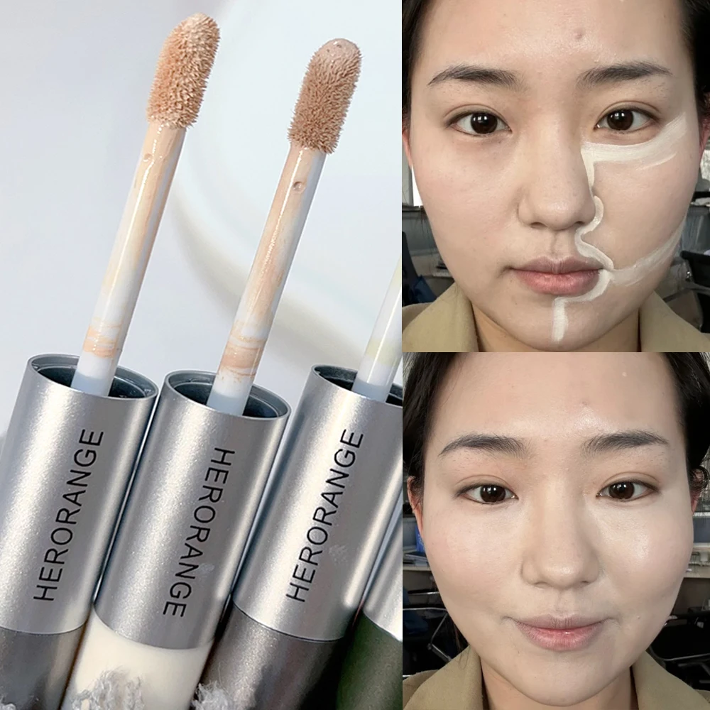 Face Brightening Liquid Concealer Cream Lasting Oil Control Invisible Full Coverage Pores Dark Circles Foundation Face Makeup