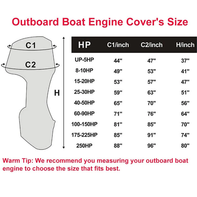 600D Boat Boat Motor Cover Waterproof UV-Proof Full Outboard Motor Cover Fade Crack Resistant Heavy-Duty Engine Protector Canvas