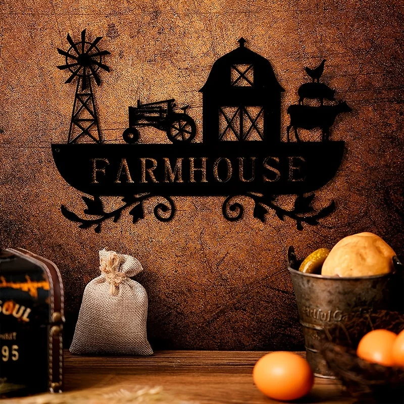 Farmhouse Rustic Windmill Metal Decor Farm Kitchen Wall Art Christmas Gift for Dad