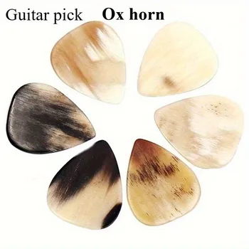 Durable Non-slip Horn Pick Guitar Playing Pick Natural Horn Pick Acoustic Guitar Speed Pick Palhetas Para Guitarra Color Random