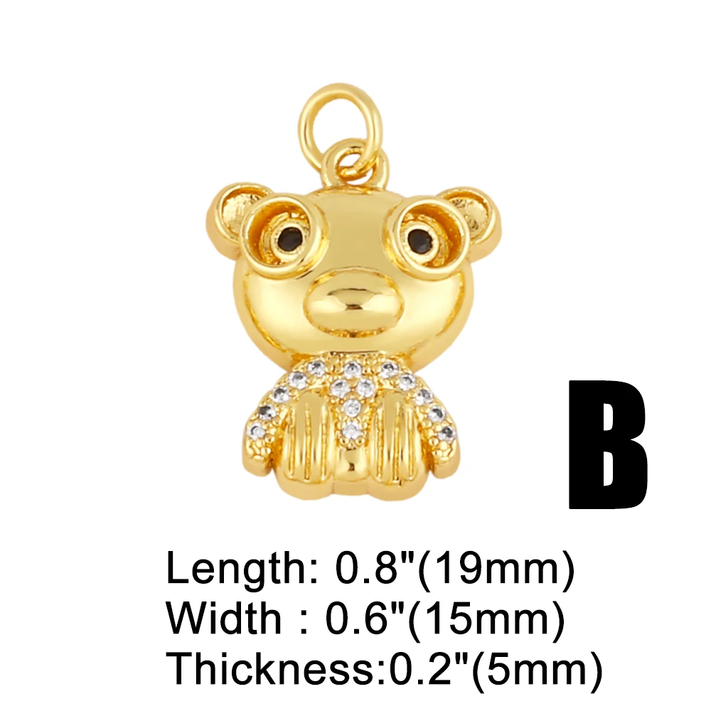 OCESRIO Cute Animal Charms for Jewelry Making Copper Gold Plated Lucky Dog Deer Turtle Eagle Bracelet Necklace DIY chma185