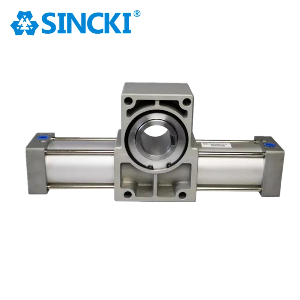 

SINCKI QGK High Torque Rotary Pneumatic Cylinder with Inner Hole Swing Rotation 90 Degrees 180 Degrees 360 Degrees