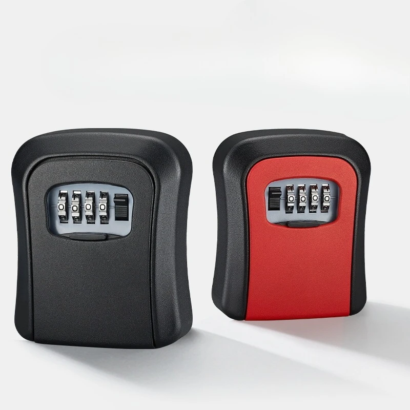 Wall Mount Key Lock Box 4 Digit Password Code Security Lock No Key for Home Office Key Safe Secret Storage Box Organizer