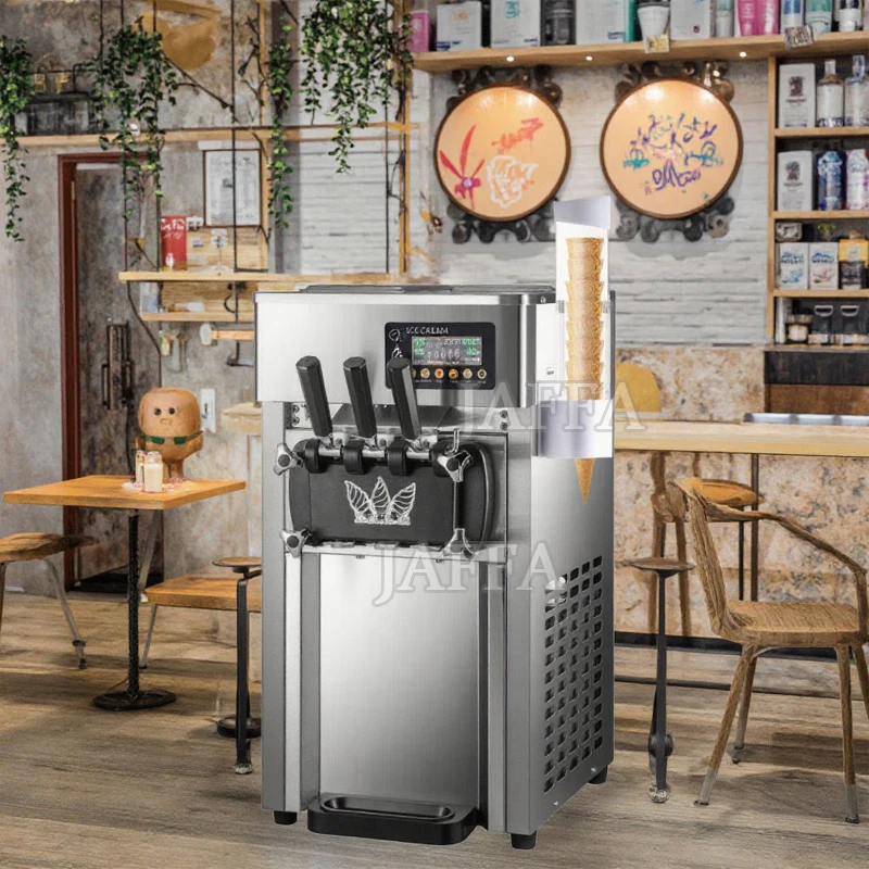 Commercial Soft Ice Cream Machine 3 Flavors Ice Cream Machine 1200W Countertop Gelato Ice Cream Machine