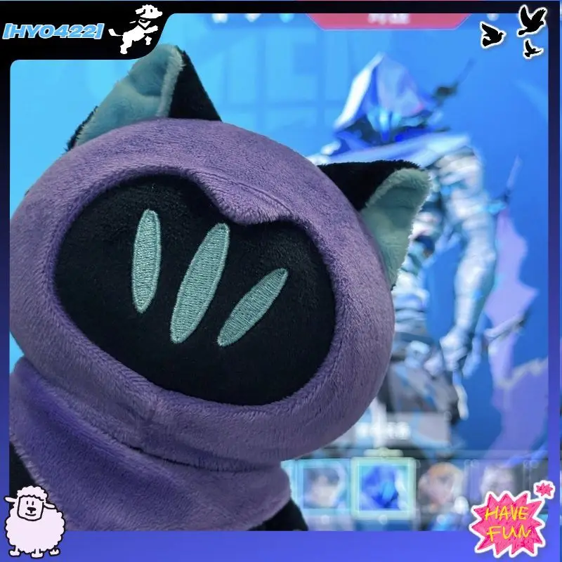 

Valorant Fearless Contract Shadow Cat Plush Toy Valiant Valorant Pendant Soft Stuffed Doll Fan Art Gift Collectible Toys