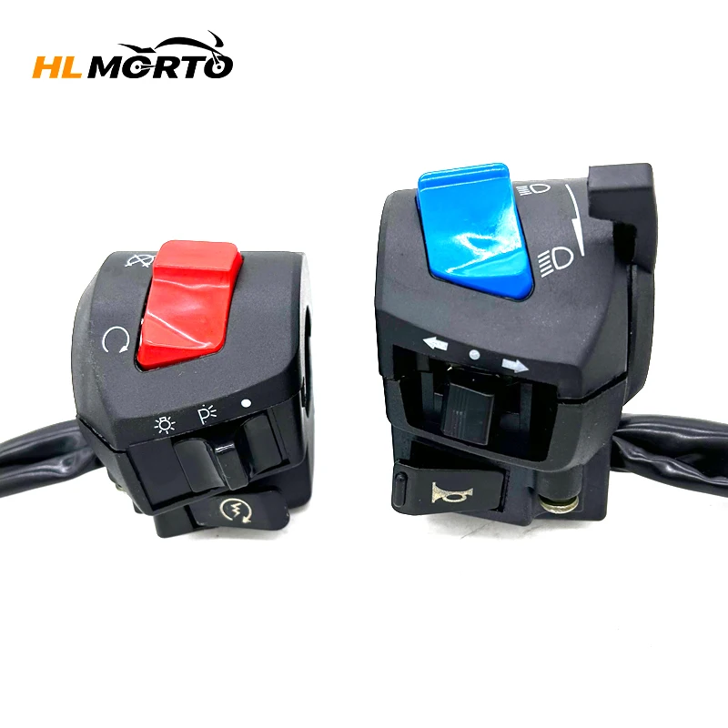 Universal 22mm Motorrad Lenkersc halter mit Choke Scheinwerfer Horn Blinker Elektro start Lenker Controller-Taste