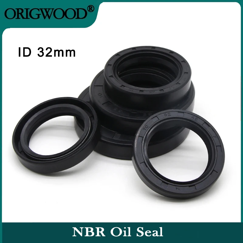 NBR Oil Seal ID 32mm TC-32*42/43/44/45/48/50/52/55/58/60/62/65/72*5/7/8/10/12mm Nitrile Rubber Shaft Double Lip Oil Seals Gasket