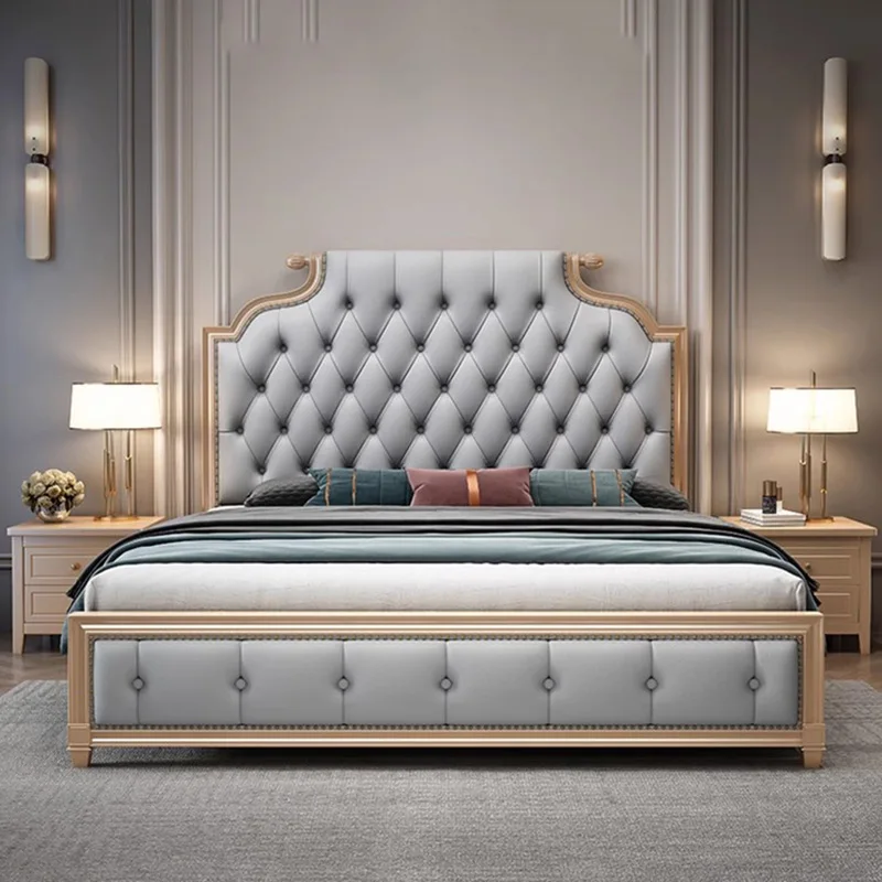 Princess Leather Bed Bedroom Massage Girls Design Multifunctional Bed Storage Japanese Sun Letto Matrimoniale Salon Furniture