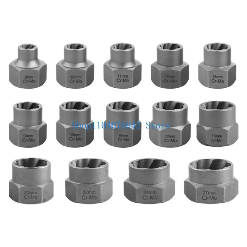 5asd Reverse Thread Screw Extractors Set Solid Steel Construction Noslip Grip Ergonomic Design For Stuck Fastener Removal