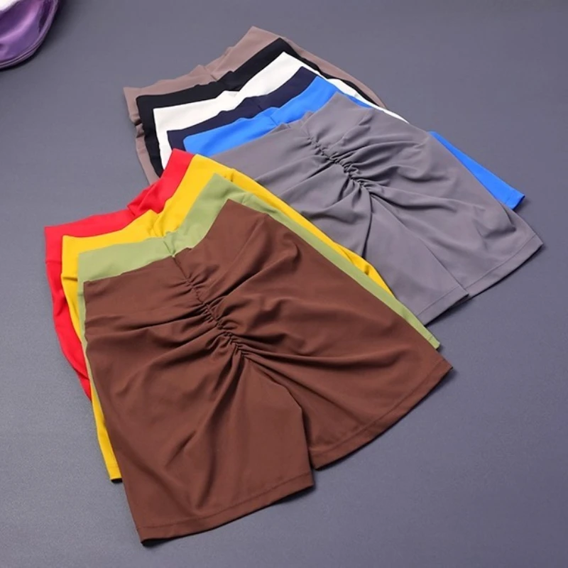

Mileegirl Scrunch Butt Women Yoga Shorts Hip Lift Sports Legging V Pleated Gym Tights Push Up Quick Dry Workout Running Shorts