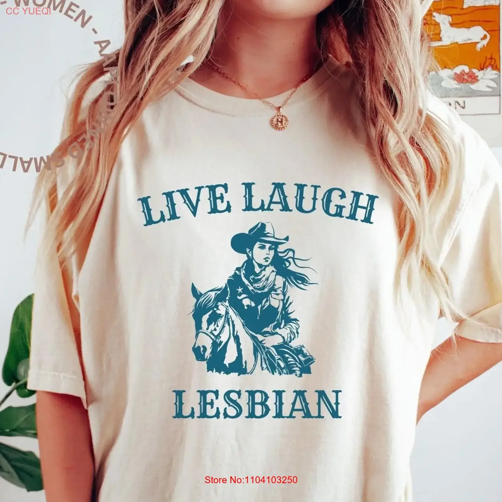 Live Laugh Lesbian T Shirt Pride Dyke Sapphic March for the Movement vintage Washed Versatile graphic Top For Everyday Wear