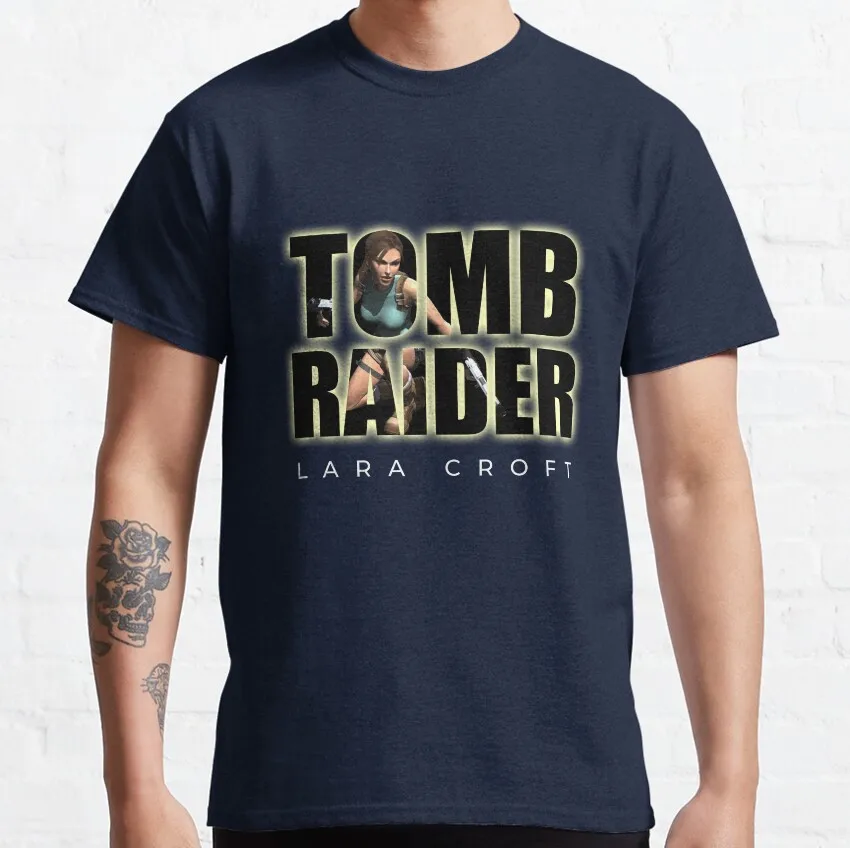 Tomb Raider retro video game rise of the tomb raider 90s awesome gift for fan Classic T-Shirt 100% cotton printed plus size tee