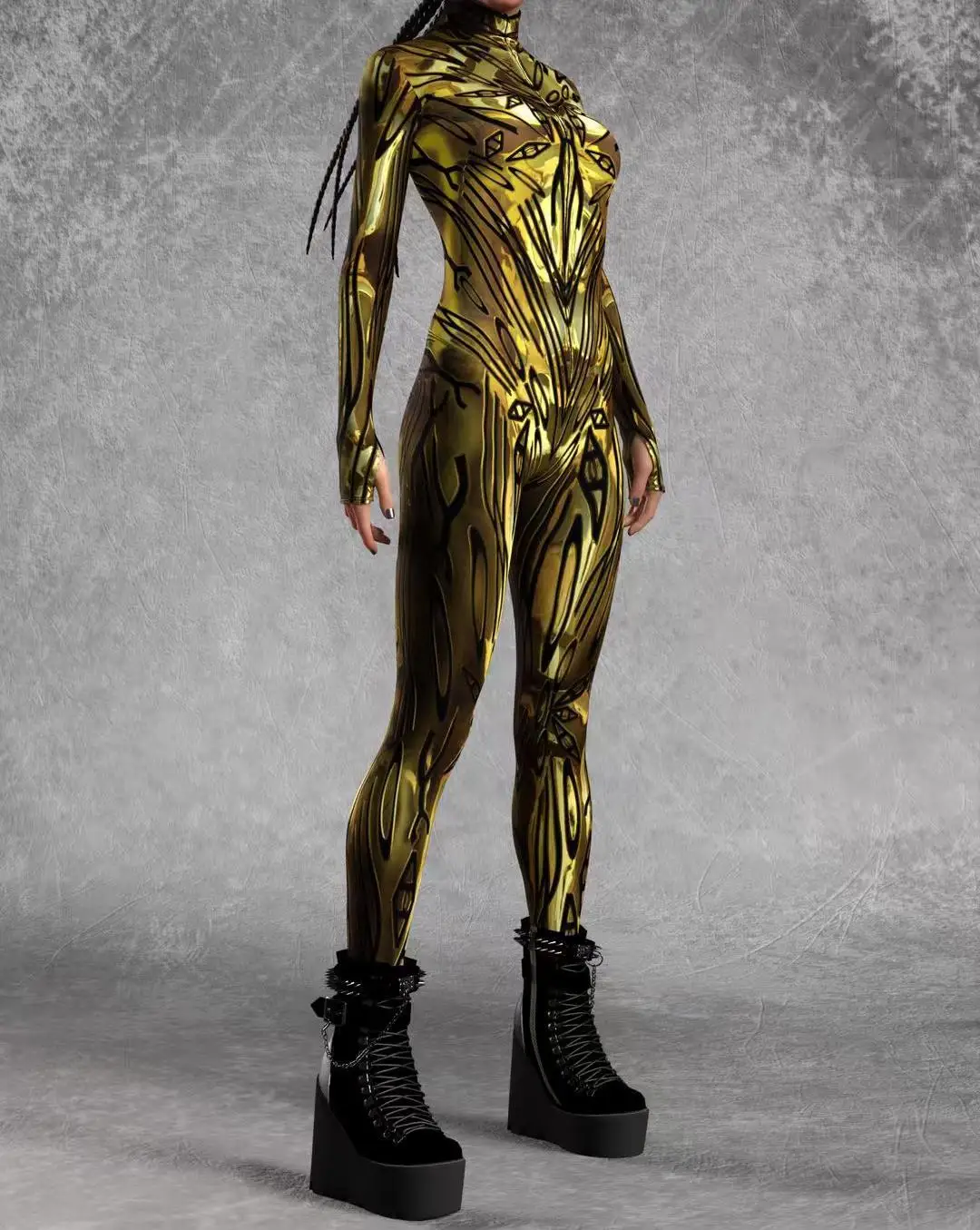 Modischer Rosa Erwachsenen-Damen-Jumpsuit Cosplay-Strumpfhose Punk-Steampunk-Bodysuit Karneval Bühnenauftritte Rollenspiel-Kostüm Neu 2026 – Detail 12