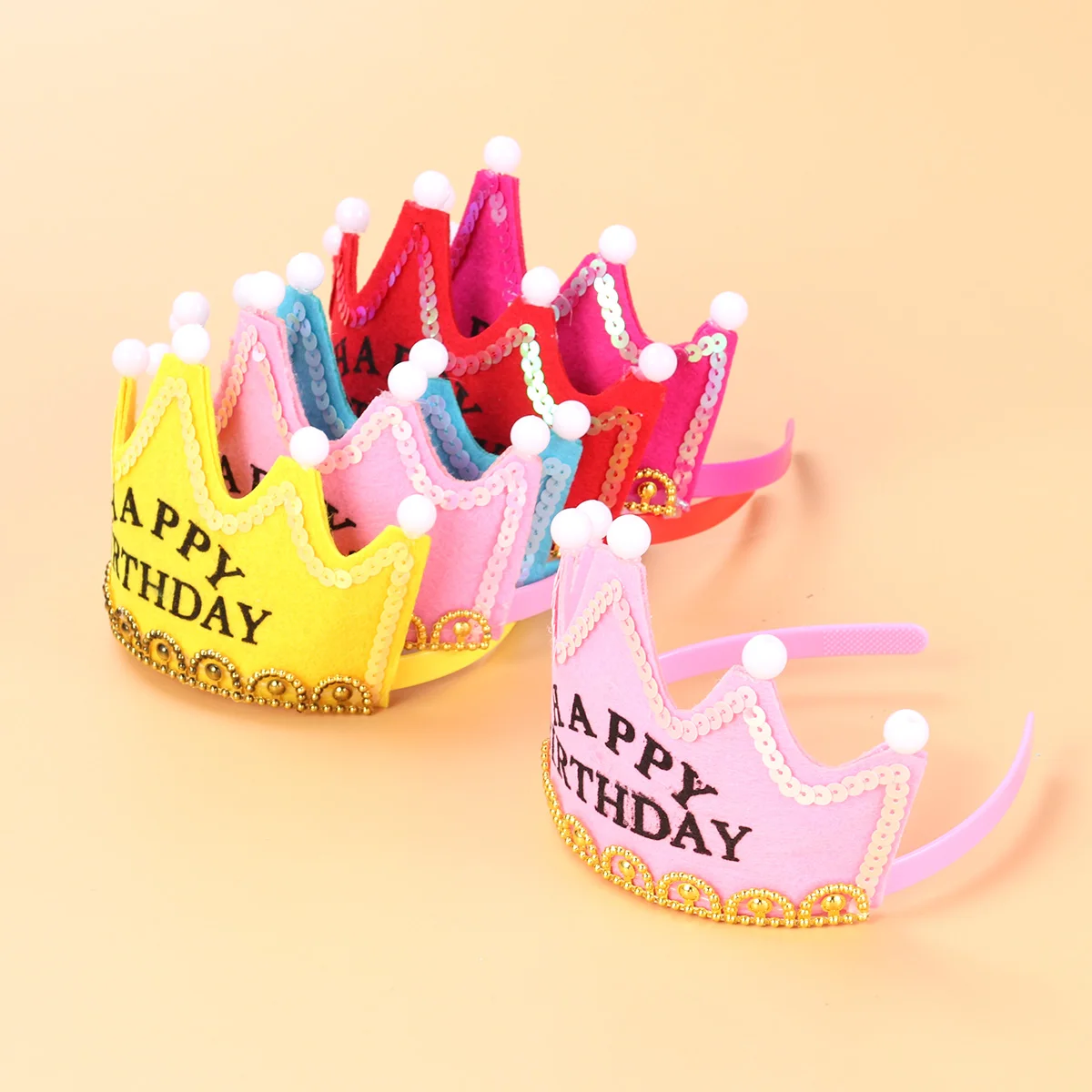 

6PCS Lovely Crown Party Tiara Flashing LED Crown Hairband Hair Headband Birthday Party Supplies (Random Color)
