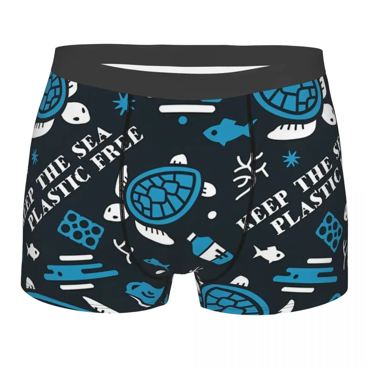 Keep The Sea Plastic Free Marine Scene Men Boxer Briefs Underpants Highly Breathable High Quality Sexy Shorts Gift Idea